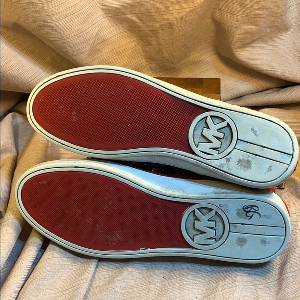 Michael Kors leather high studded sneakers w/zippr - Picture 11 of 16